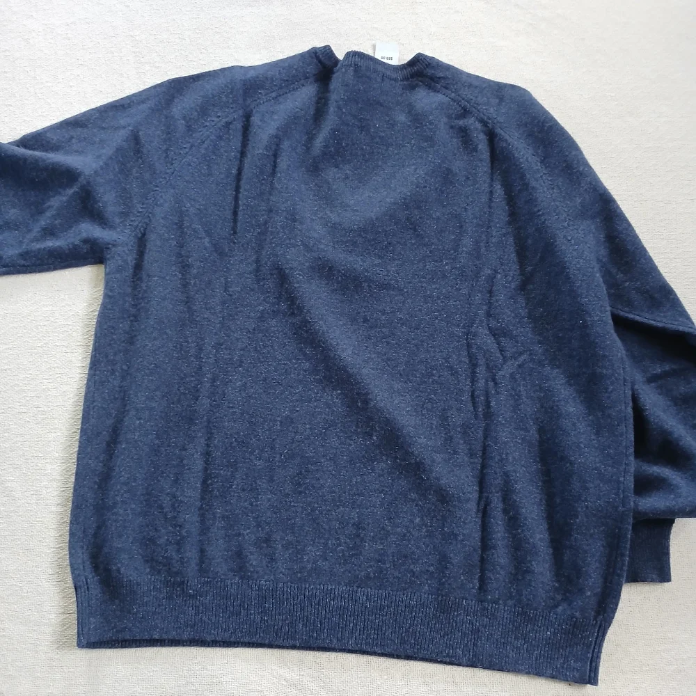 l.l bean ♡ lambswool sweater mens xxl blue v neck dad grandpa vintage preppy